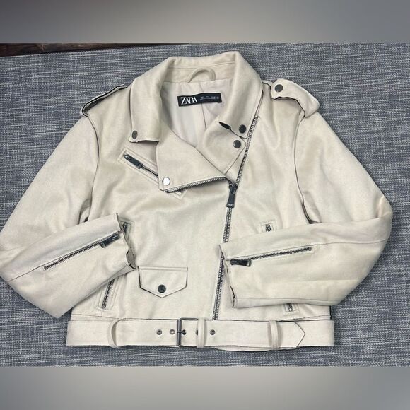 Zara Moto Faux Suede Moto Jacket - Picture 7 of 16